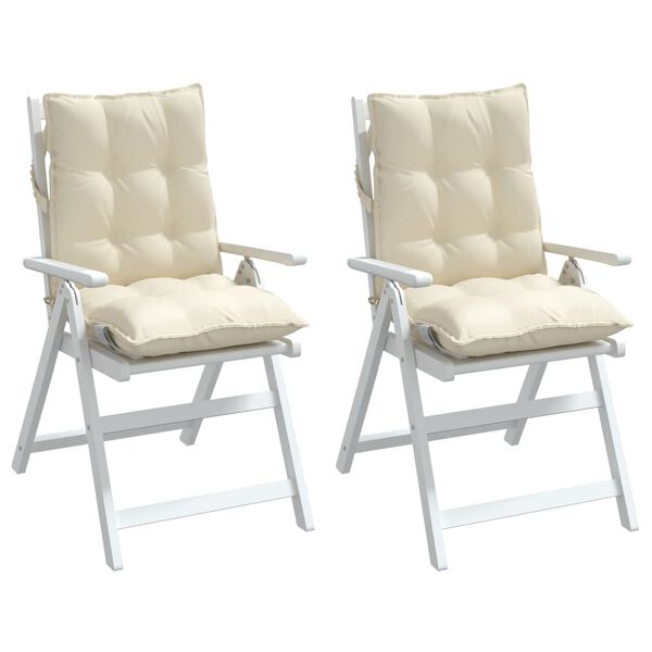 vidaXL Niedriglehner-Auflagen 2 Stk. Creme Oxford-Gewebe