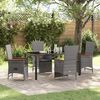 vidaXL Garten Essgruppe mit Kissen 5 pcs Grau Poly-Rattan
