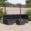 vidaXL Sofa Set mit Kissen mit Speicher Schwarz Poly-Rattan