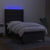 vidaXL Boxspringbett mit Matratze & LED Schwarz 90x200 cm Stoff