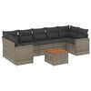 vidaXL 8-tlg. Garten-Sofagarnitur mit Kissen Grau Poly Rattan