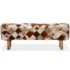 vidaXL Sitzbank Kuhfell Echtleder Rautenprofil