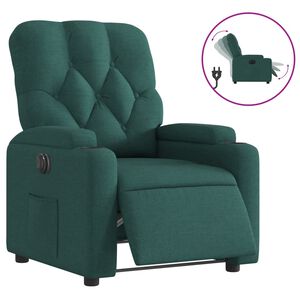 vidaXL Relaxsessel Elektrisch Dunkelgr&uuml;n Stoff