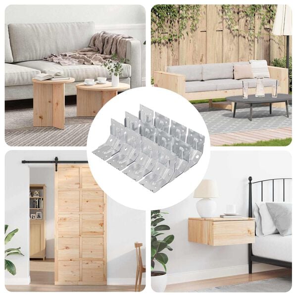 vidaXL Halterung 12 pcs Zink-beschichtet 106 x 55 x 1,5mm Stahl