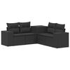 vidaXL Sofa Set 5 stk. Schwarz Polyrattan und Stahl