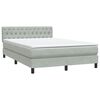 vidaXL Boxspringbett mit Matratze & LED Hellgrau 160x220 cm Samt