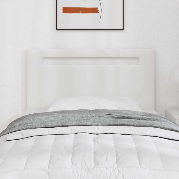vidaXL LED Kopfteil Wei&szlig; 100 cm Kunstleder