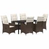 vidaXL Garten Essgruppe mit Kissen 7 pcs Braun Poly-Rattan