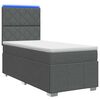 vidaXL LED Boxspringbett mit Matratze Dunkelgrau 80 x 200 cm Stoff