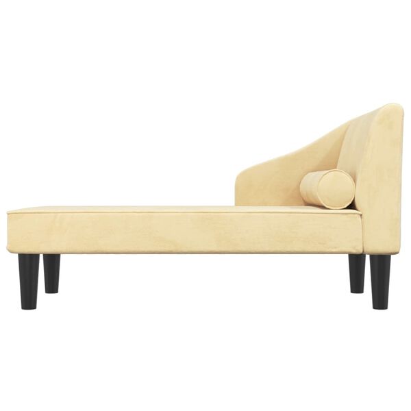 vidaXL Chaiselongue mit Nackenrolle Creme Samt