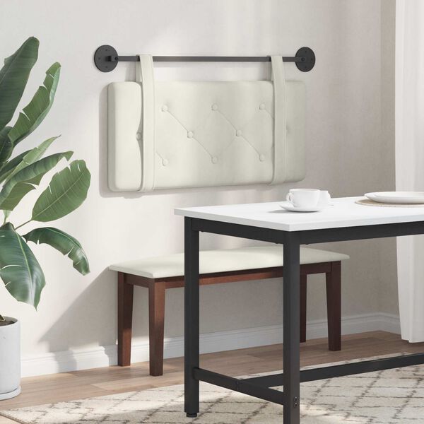 vidaXL H&auml;ngevorderseite Wandmontiert Creme 100 x 55 x 5 cm Samt