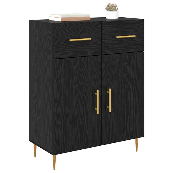 vidaXL Sideboard Schwarz Eichen-Optik 69,5 x 34 x 90 cm Holzwerkstoff