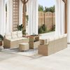 vidaXL Gartensofa-set mit Kissen 10 pcs Beige Poly-Rattan