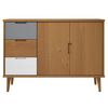 vidaXL Sideboard MOLDE Braun 113x40x80 cm Massivholz Kiefer