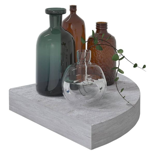 vidaXL Eck-Schweberegale 4 Stk. Betongrau 25x25x3,8 cm MDF