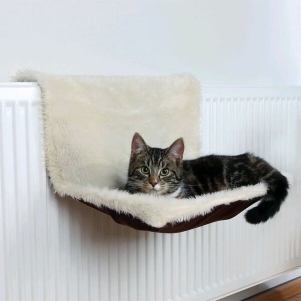 TRIXIE Liegemulde f&uuml;r Heizk&ouml;rper Pl&uuml;sch Cremefarben und Braun 43141