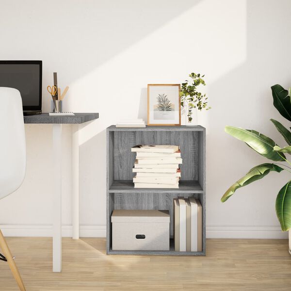 vidaXL B&uuml;cherregal Grau Sonoma 60x30x77 cm Holzwerkstoff