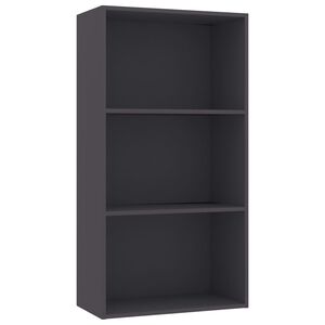 vidaXL B&uuml;cherregal 3 F&auml;cher Grau 60x30x114 cm Holzwerkstoff