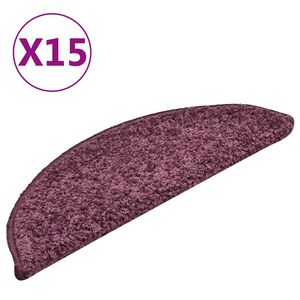 vidaXL Stufenmatten 15 Stk. 56x17x3 cm Dunkelviolett Halbrund