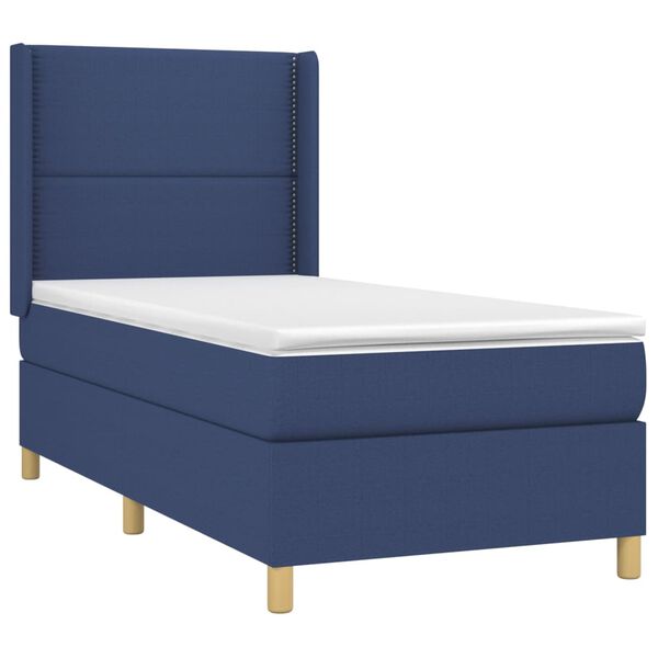 vidaXL Boxspringbett mit Matratze Blau 80x200 cm Stoff