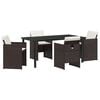 vidaXL Garten Essgruppe mit Kissen 5 pcs Braun Poly-Rattan