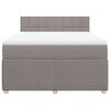 vidaXL Boxspringbett mit Matratze Taupe 140x190 cm Stoff