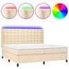 vidaXL Boxspringbett mit Matratze & LED Creme 200x200 cm Stoff