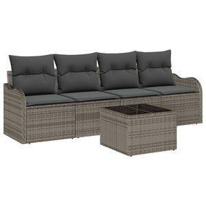 vidaXL Gartensofa-set Grau Poly-Rattan