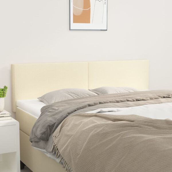 vidaXL Kopfteile 2 Stk. Creme 72x5x78/88 cm Kunstleder