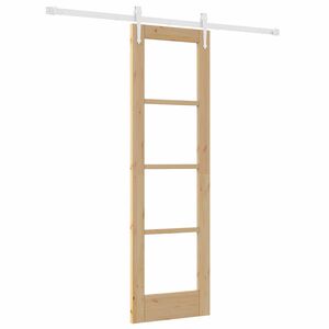 vidaXL Schiebet&uuml;r 61 x 198,5 cm Massivholz Kiefer und Glas Natur