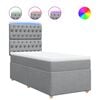 vidaXL Boxspringbett mit Matratze Hellgrau 90x190 cm Stoff