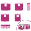 vidaXL Kinder Loft Bettgestell mit Vorh&auml;ngen Wei&szlig; und Rosa 80 x 201 cm