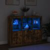 vidaXL Sideboards mit LED-Leuchten 3 Stk. Räuchereiche Holzwerkstoff