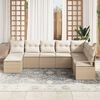 vidaXL Sofa Set mit Kissen 8 pcs Beige und Creme Poly-Rattan