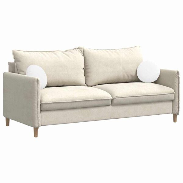 vidaXL Sitzkissen 2 pcs Weiß Ø30 x 13 cm Stoff