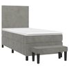 vidaXL Boxspringbett mit Matratze Hellgrau 90x190 cm Samt