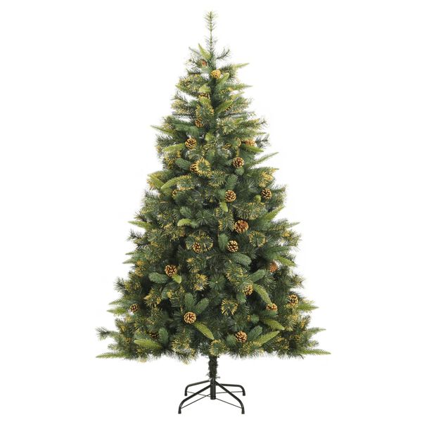 vidaXL Künstlicher Weihnachtsbaum Klappbar mit Zapfen 240 cm