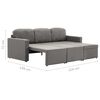vidaXL Modulares 3-Sitzer-Schlafsofa Taupe Stoff