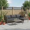 vidaXL 3-tlg. Garten-Lounge-Set mit Kissen Poly Rattan Grau