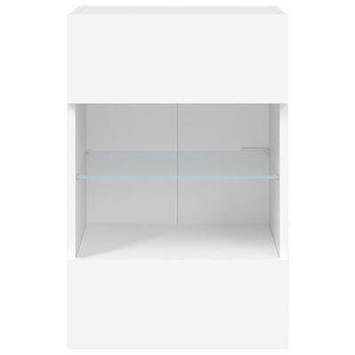 vidaXL TV-Wandschrank mit LED-Leuchten Weiß 40x30x60,5 cm