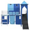 vidaXL Kinderloftbett Wei&szlig; und Blau 99,5 x 190 cm Metall