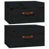 vidaXL Wand-Nachttische 2 Stk. Schwarz 40x29,5x22 cm