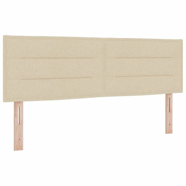 vidaXL Boxspringbett mit Matratze Creme 200 x 140 cm Polyester