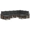 vidaXL Gartensofa-set 9 stk. Grau Poly-Rattan