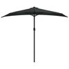 vidaXL Balkon-Sonnenschirm Alu-Mast Schwarz 270x144x222cm Halbrund