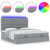vidaXL Ottoman-Bett mit Matratzen & LEDs Hellgrau 160x200 cm Stoff