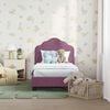 vidaXL Kinderbettgestell mit Kopfteil Lila 70 x 140 cm Samt