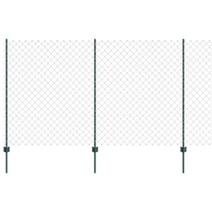 vidaXL Maschendrahtzaun mit Pfosten 10 x 1,4 m PVC-beschichteter Stahl