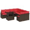 vidaXL Gartensofa-set 9 stk. Braun Poly Rattan
