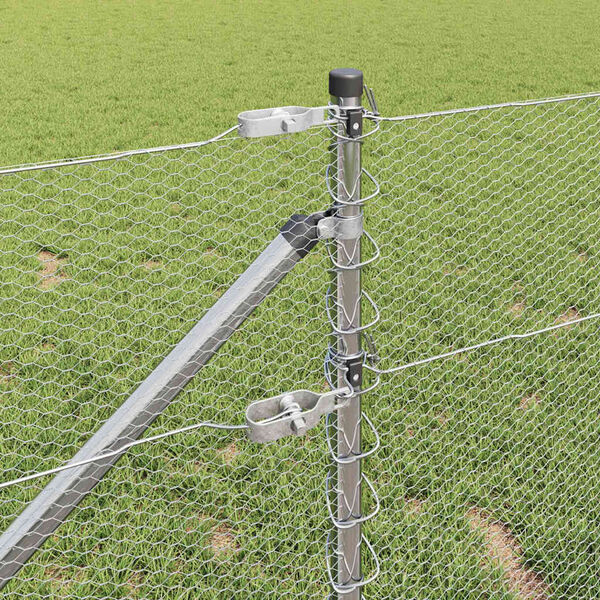 vidaXL Zaunpfosten Silber 10 x 0,6 m (13 mm Maschen) Stahl